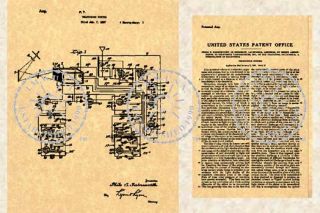 US Patent for Television Philo T Farnsworth 113 05