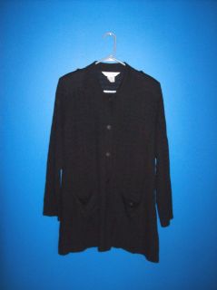 Exclusively MISOOK Black Textured Sweater Top Jacket Size M
