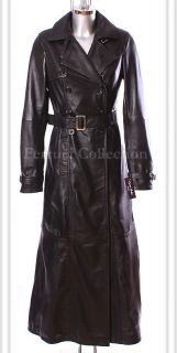 Felicia Black Ladies Womens Leather Full Length Coat