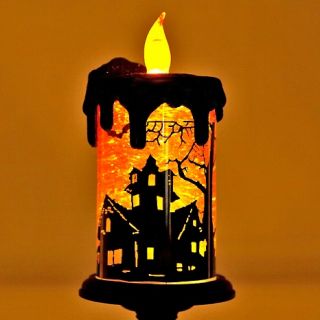 10 Flameless Swirling Glitter Halloween Candle