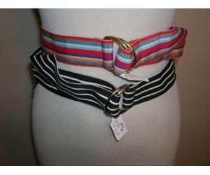 Lot of 2 FELIX REY ribbon belts with silver loop adjustable closure