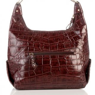 Michael Rome Michael Rome Croco Embossed Leather Hobo with Studs