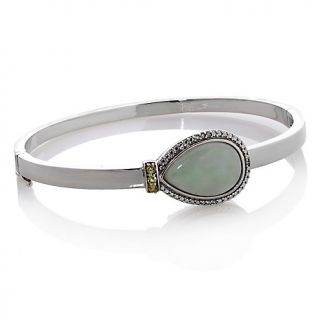 197 416 pear shaped green jade and peridot 7 bangle bracelet with