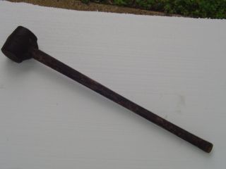 Vintage cast iron POST MAUL hammer 13# wood fence post driver Antique