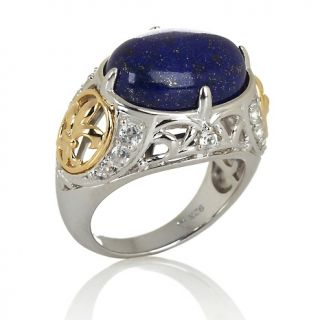 208 313 victoria wieck blue lapis and white topaz 2 tone ring note