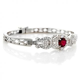 189 060 absolute 3 28ct created ruby sterling silver double hinged