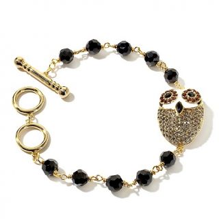 213 827 akkad akkad mystical wisdom crystal and enamel goldtone owl