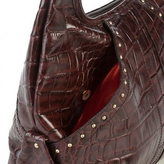 559 192 michael rome michael rome croco embossed leather hobo with