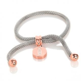 220 088 stately steel mesh friendship crystal charm bracelet rating 24