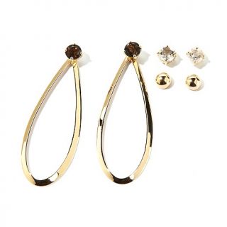 220 937 technibond technibond quartz and bead stud and jacket earrings