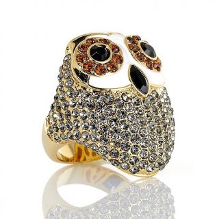 212 363 akkad mystical wisdom crystal and enamel goldtone owl design