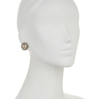 Jewelry Earrings Stud Universal Vault Pearl and Bezel Crystal