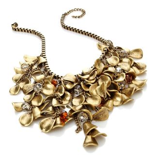 205 500 universal vault stone accented goldtone fringe 18 1 2 necklace