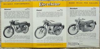 Excelsior Motorcycles Talisman Twin Abridged Sales Brochure C1951