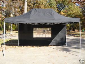 Black 10x15 EZ Pop Up 4 Wall Canopy Party Tent Gazebo