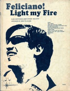 VINTAGE 1969 Jose FELICIANO song book LIGHT MY FIRE sheet music
