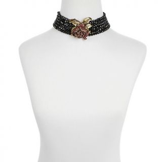 Heidi Daus Rose Elegance 6 Row Beaded Choker Necklace