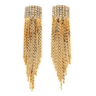 221 534 r j graziano pave crystal fringe drop earrings rating be the