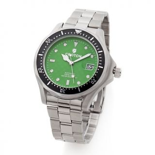 207 155 croton croton men s green dial stainless steel automatic watch