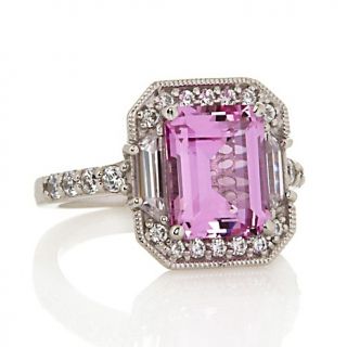 207 016 absolute 5 45ct created pink sapphire and pave frame ring