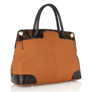 Sharif Couture Haircalf and Buffalo Embossed Leather Satchel