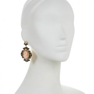 Jewelry Earrings Drop AMEDEO NYC® Barocco Black Enamel Frame