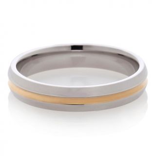 214 349 stainless steel 4mm 2 tone grooved center wedding band ring