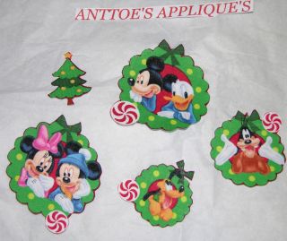 Mickey Mouse PALs Christmas Fabric Iron on Applique LK