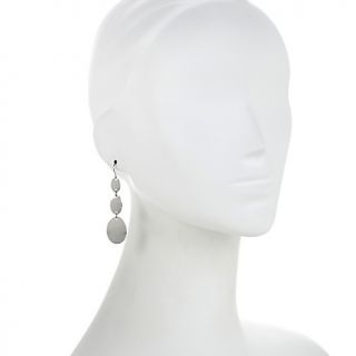 Jewelry Earrings Drop Stately Steel Triple Oval Disc Drop