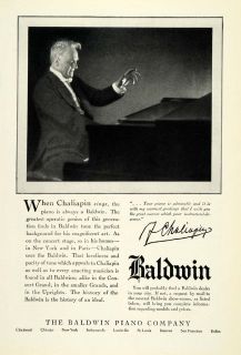  Baldwin Piano Musical Instrument Russian Opera Singer Feodor Chaliapin
