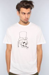 RVCA The Smoking Skull Tee in White Concrete