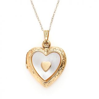 228 870 michael anthony jewelry 10k gold mother of pearl heart locket