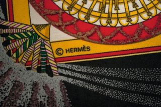 Authentic Hermes Feux DArtifice by M Duchene Jacquard Silk Scarf