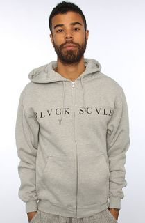 BLVCK SCVLE The Gradient Logotype Zip Hoody in Heather Grey