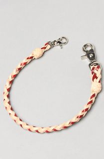 Holliday The Leather Braided Rein in Oxblood and Natural with Silver