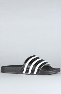 adidas The Adilette Sandal in Black White