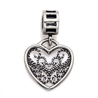 239 033 charming silver inspirations polish heart pattern dangle charm