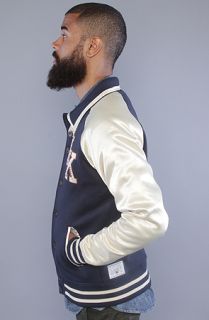 IMKING The Raw Talent Letterman Jacket in Navy Champagne  Karmaloop