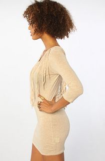 RVCA The Marquee Moon Fringe Dress in Oatmeal