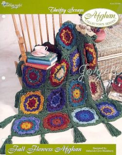 Fall Flowers Afghan Thrifty Scraps Crochet Pattern