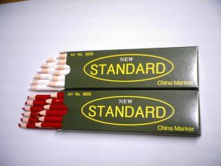  12 COUNTS CHINA MARKER WAX MARKING GREASE FABRIC PEEL OFF PENCIL NEW