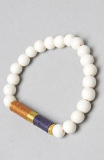 Adesso The White Amitola Wood Bracelet in Navy Tan