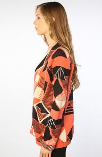 LA Boutique The Azteca Cardigan in Coral Multi