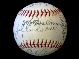 Carl Erskines 1970s Signed Old Timers Game Baseball w HOF