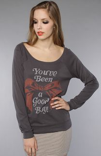 Junkfood Clothing The Youve Been A Good Boy Raglan in Charcoal