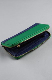 co lab The Colorblock Wallet in Green and Cobalt