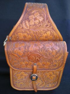 OTTO F ERNST of Sheridan Wyoming Vintage Tooled 1970s Saddle Bags Mkr
