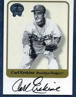  Fleer Greats of The Game Autograph Carl Erskine Signed Dodgers