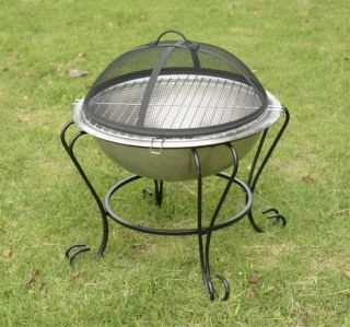 New Deluxe Patio Mini Fire Pit Stainless Steel Stove BBQ Grill