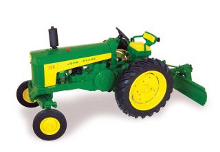  Tractor Farm Toy Wide Front JD New with Rear Blade Ertl 45297